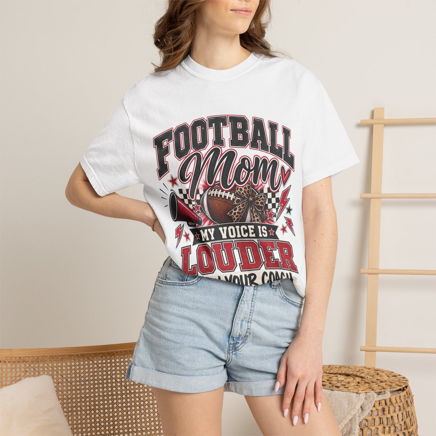 Football Mom Louder Than Your Coach Graphic Tee