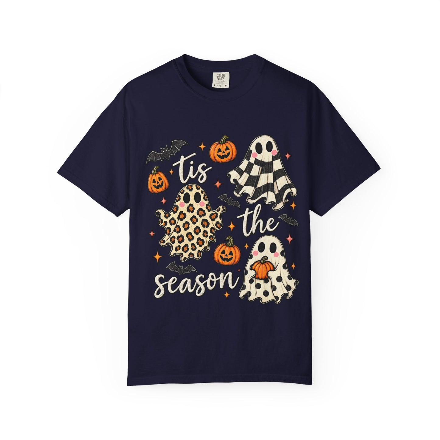 Halloween Ghosts T-Shirt - "Tis the Season" Cute Spooky Pumpkin Tee