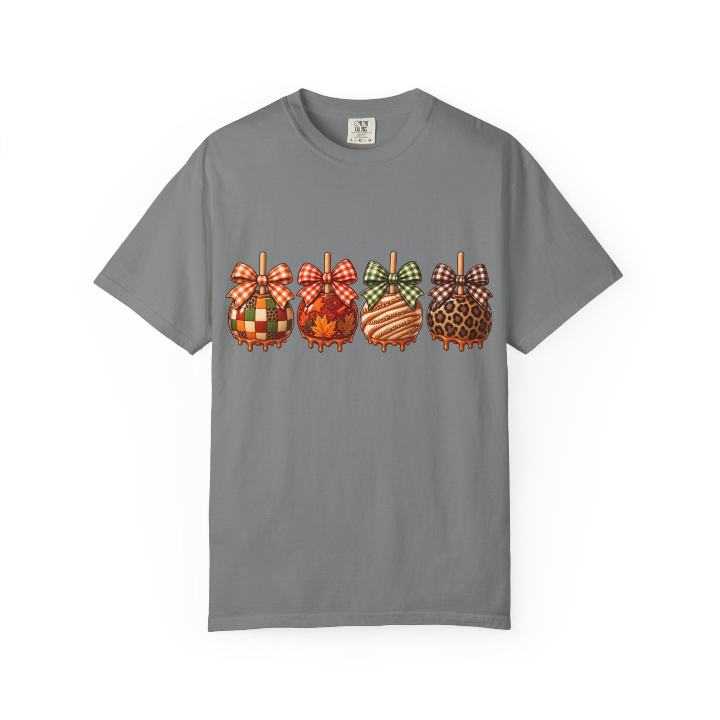 Fall Caramel Apple Graphic Tee – Cute Autumn Bow Shirt