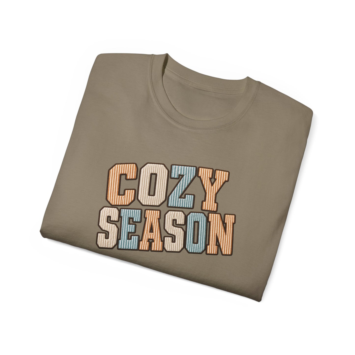 Cozy Season Tee — Retro Block Letter Fall Graphic T-Shirt