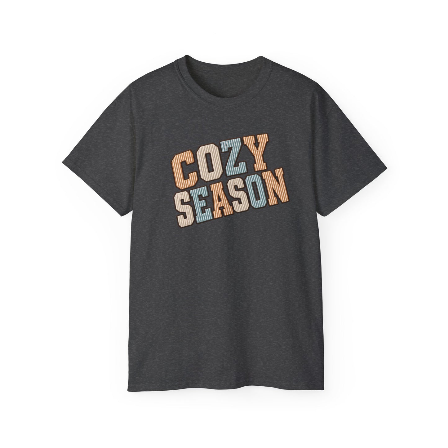 Cozy Season Tee — Retro Block Letter Fall Graphic T-Shirt