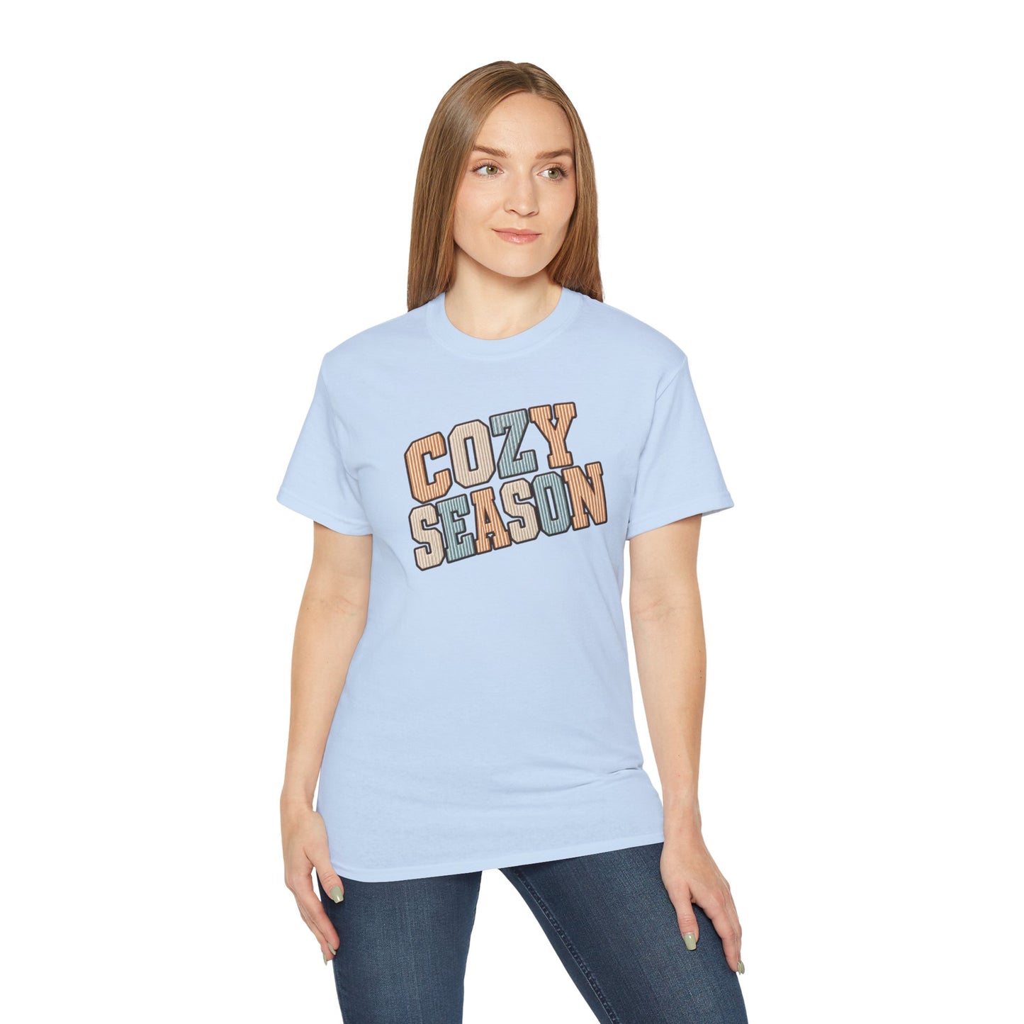 Cozy Season Tee — Retro Block Letter Fall Graphic T-Shirt