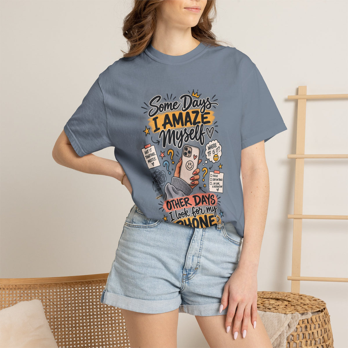 Some Days I Amaze Myself Funny Graphic Tee – Relatable Phone Shirt
