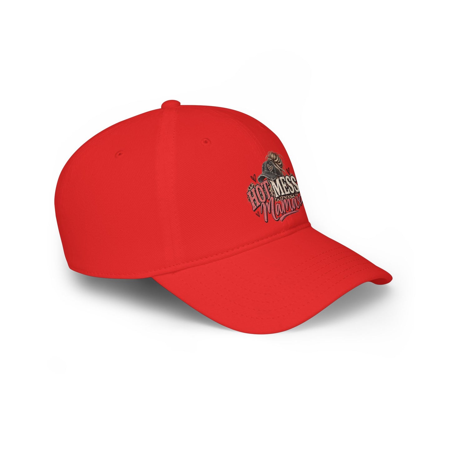 Hot Mess Mama Baseball Cap – Red Low Profile Mom Hat