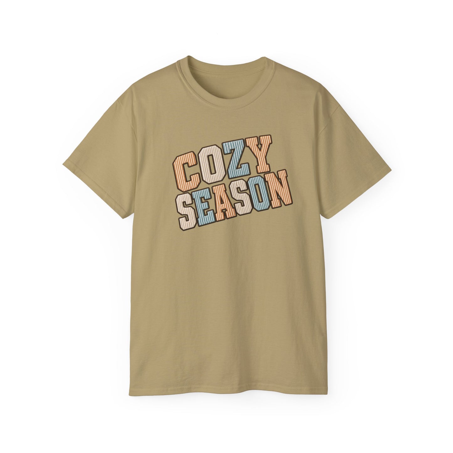Cozy Season Tee — Retro Block Letter Fall Graphic T-Shirt
