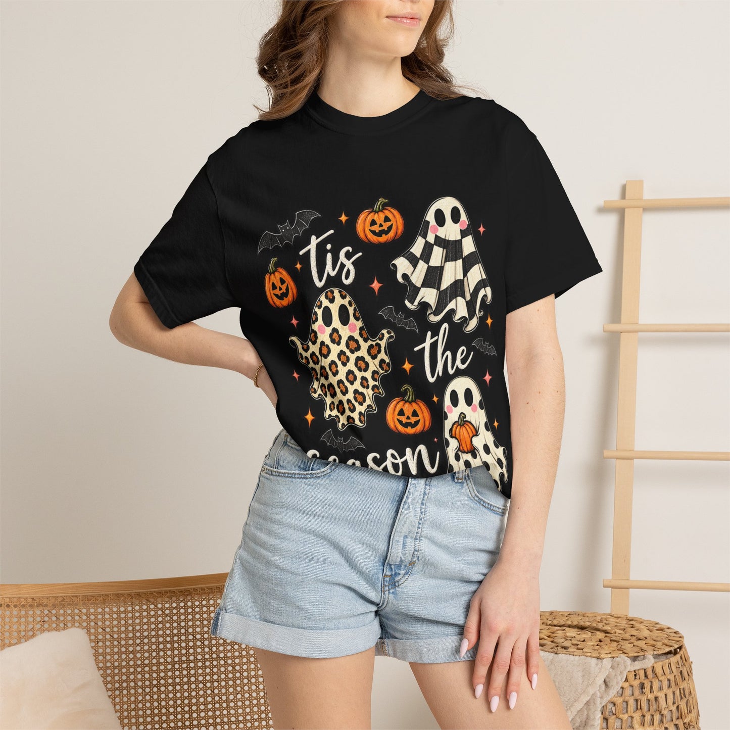 Halloween Ghosts T-Shirt - "Tis the Season" Cute Spooky Pumpkin Tee