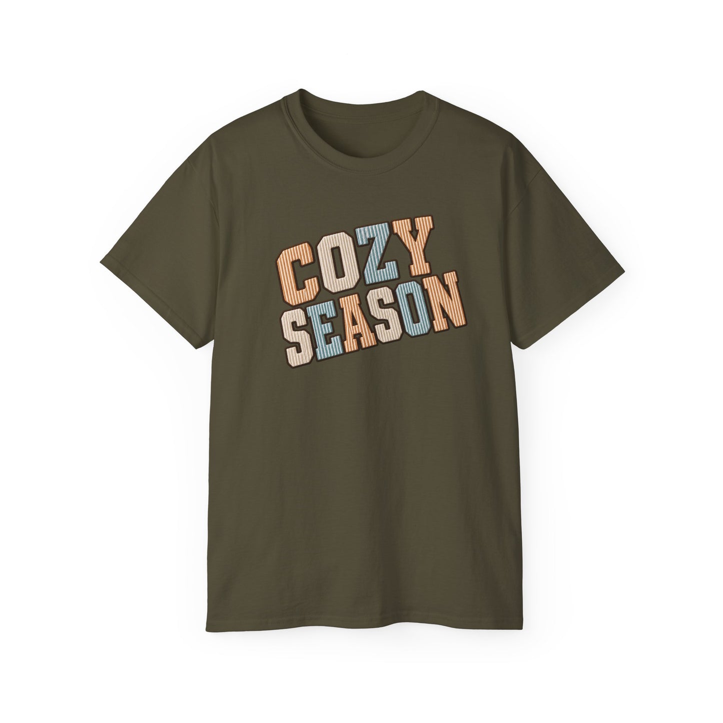 Cozy Season Tee — Retro Block Letter Fall Graphic T-Shirt