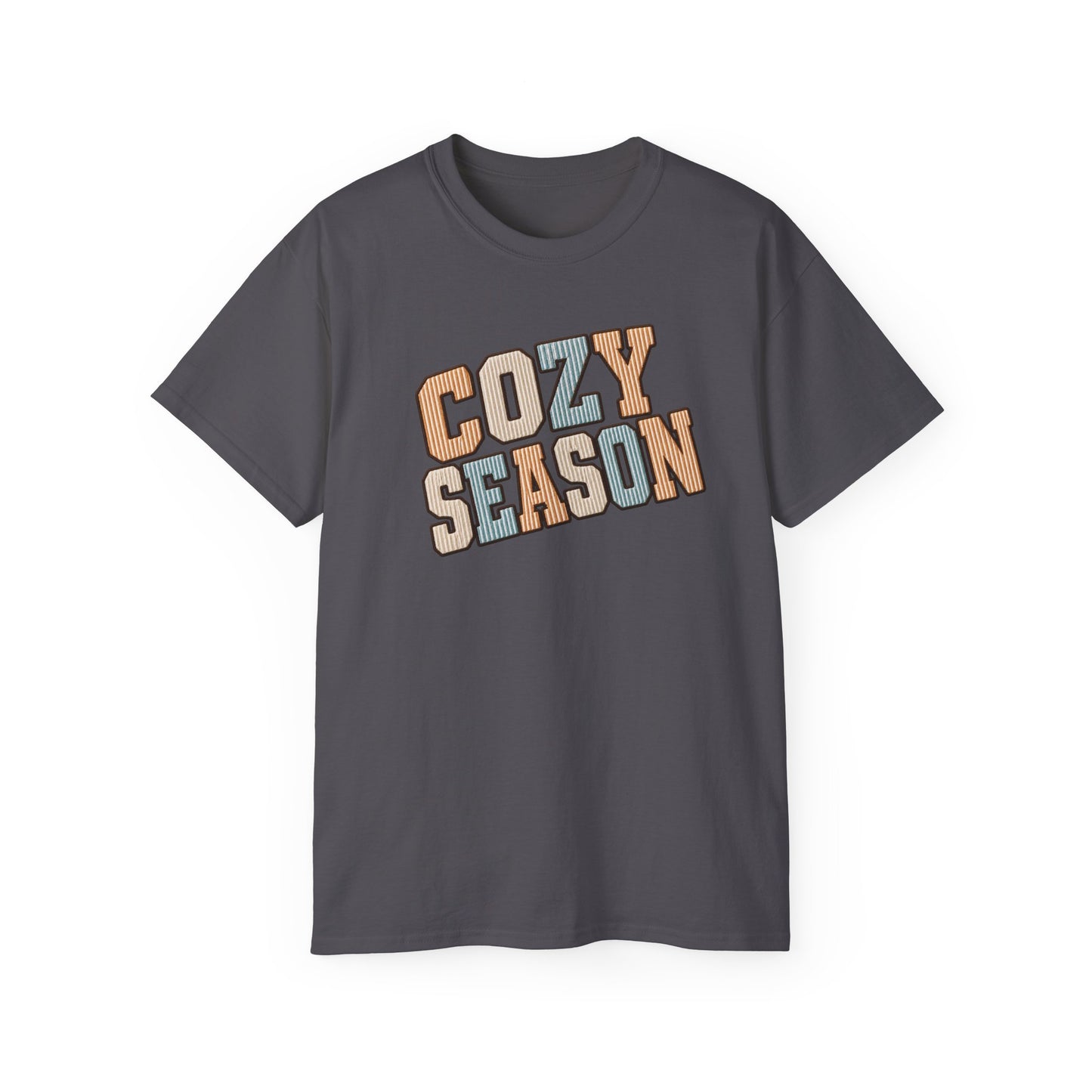 Cozy Season Tee — Retro Block Letter Fall Graphic T-Shirt