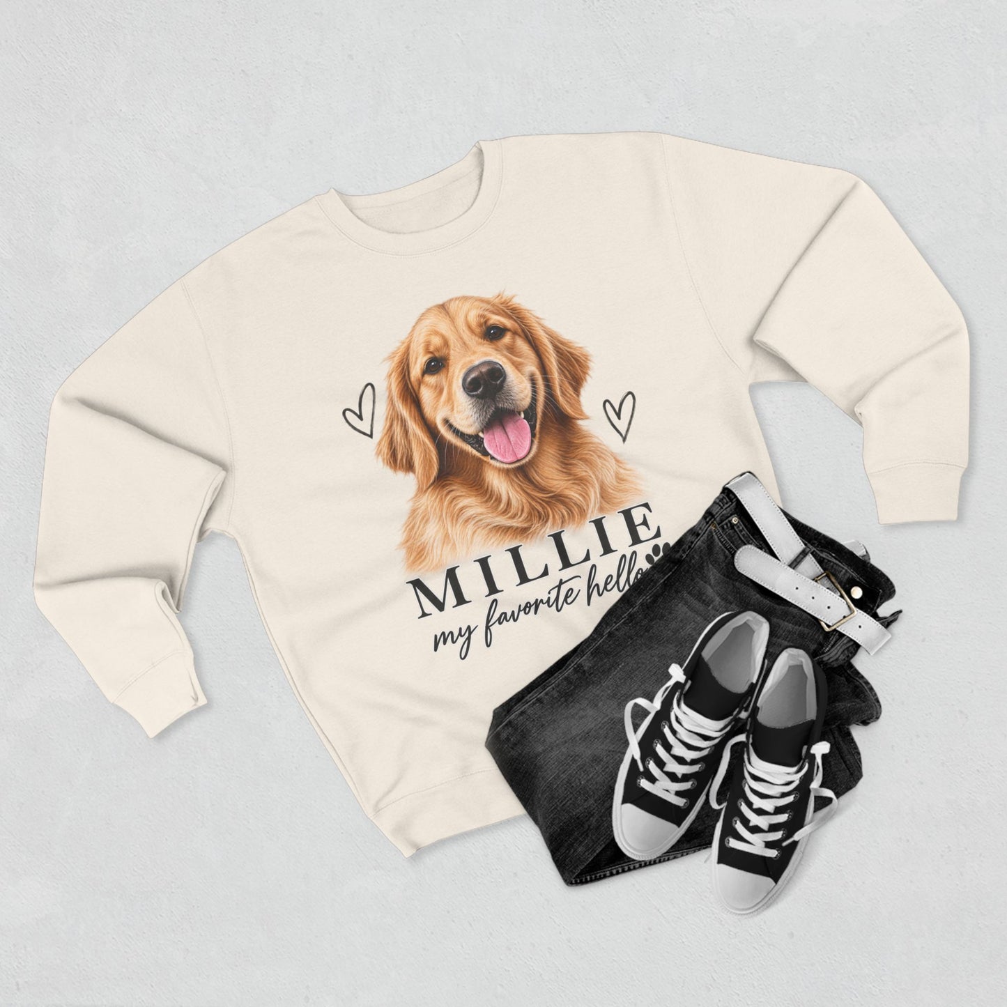 Personalized Pet Portrait Sweatshirt | Custom Pet Photo & Name Crewneck | Dog Mom Gift