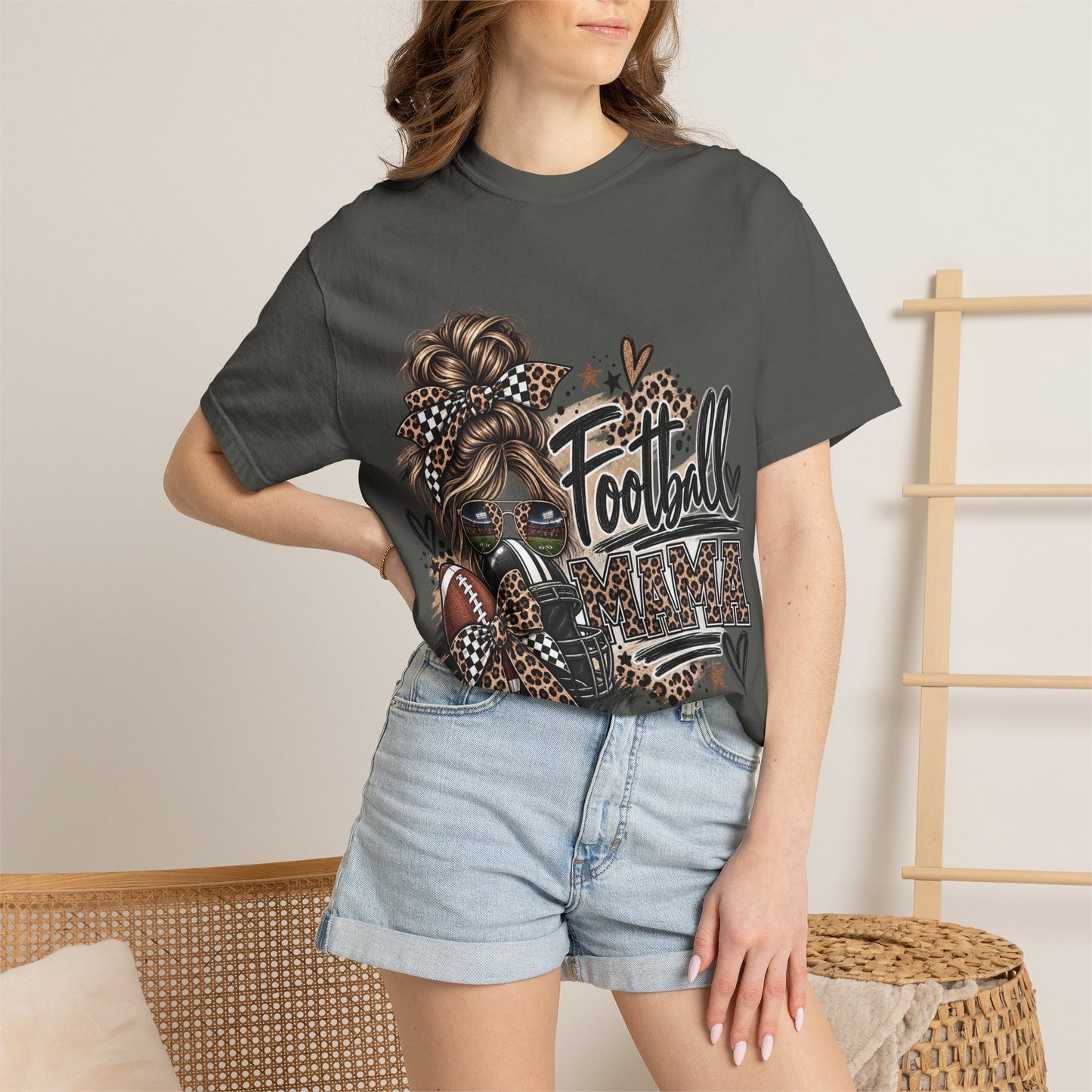 Football Mama Leopard Game Day Graphic Tee