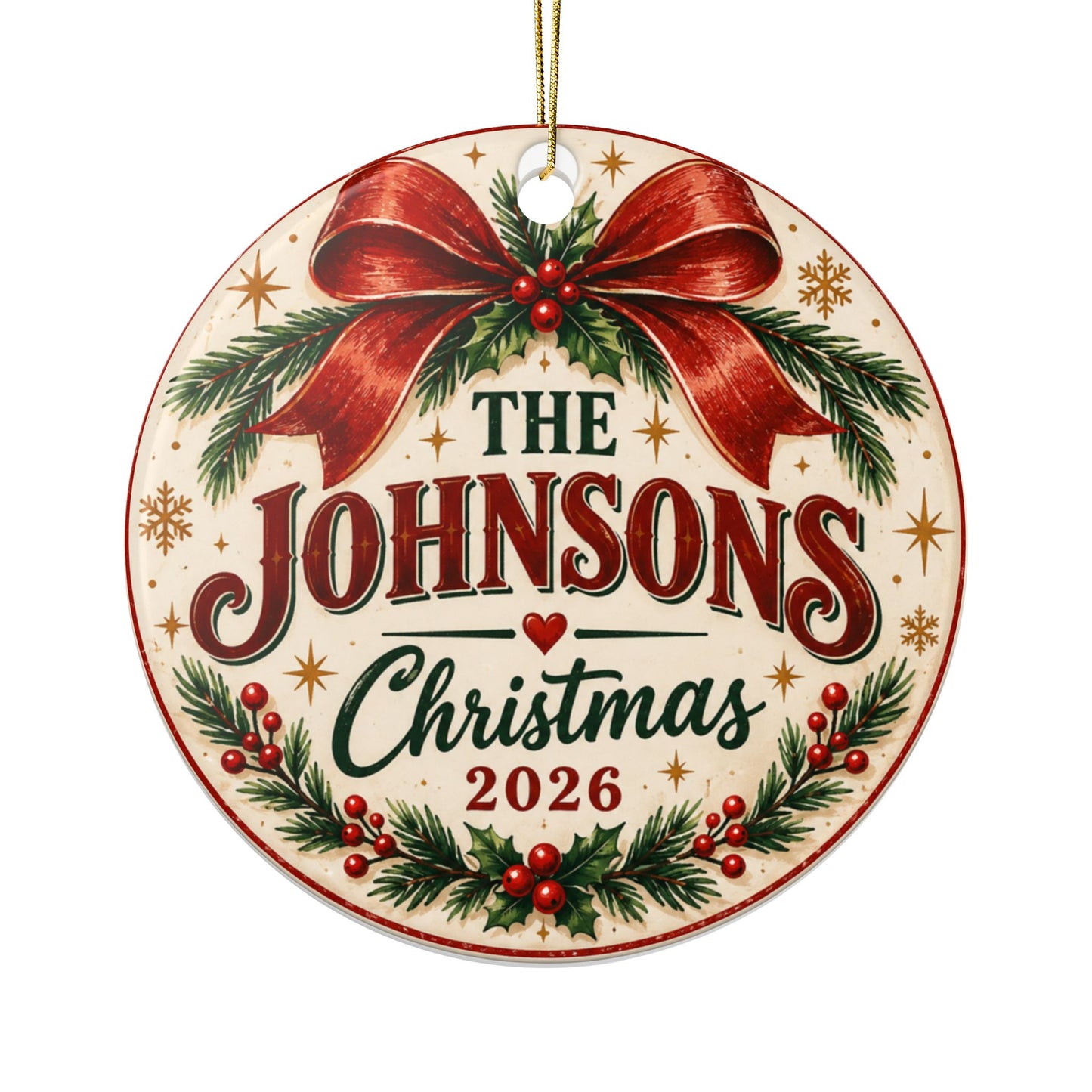 Personalized Family Christmas Ornament | Custom Last Name & Established Year | Double-Sided Keepsake