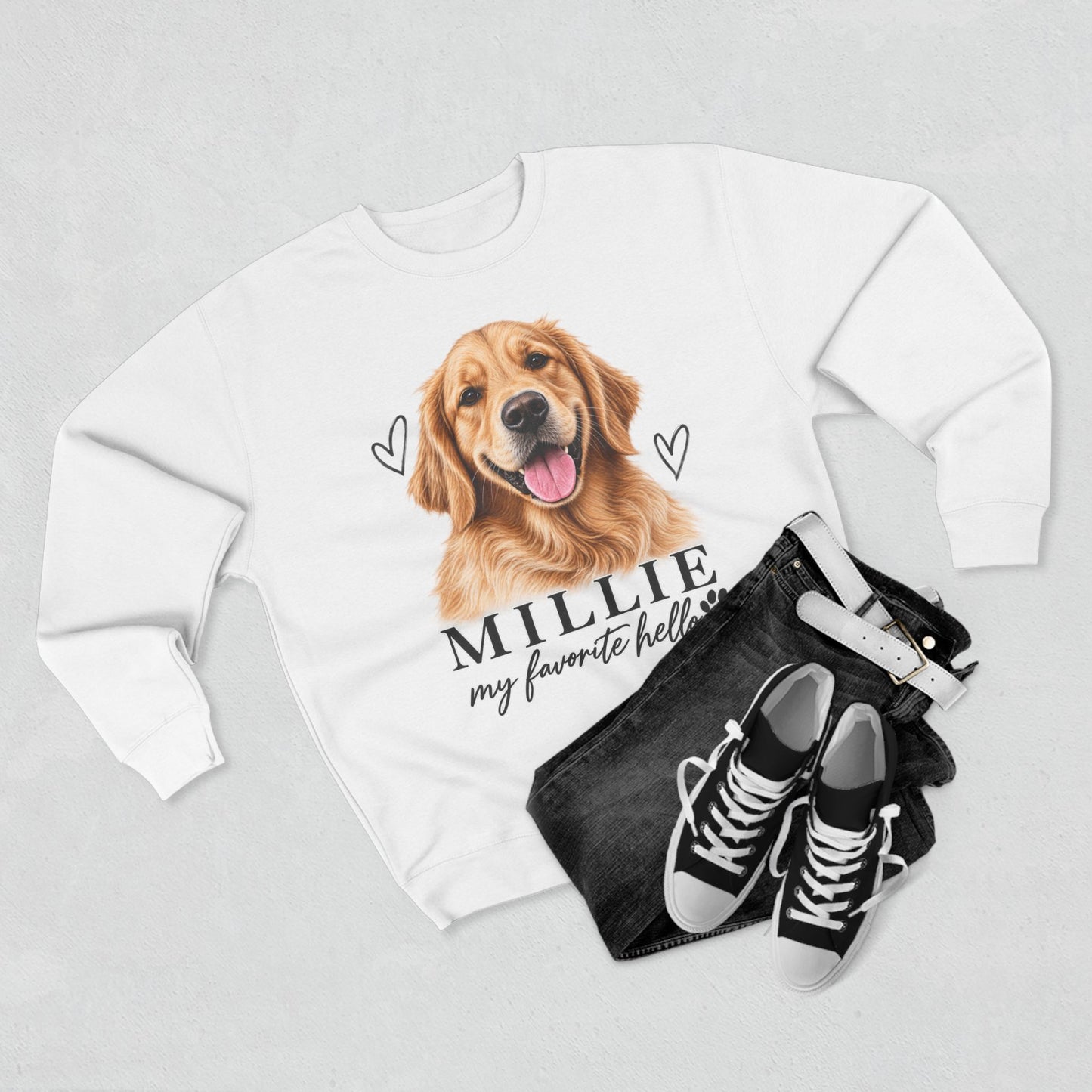 Personalized Pet Portrait Sweatshirt | Custom Pet Photo & Name Crewneck | Dog Mom Gift