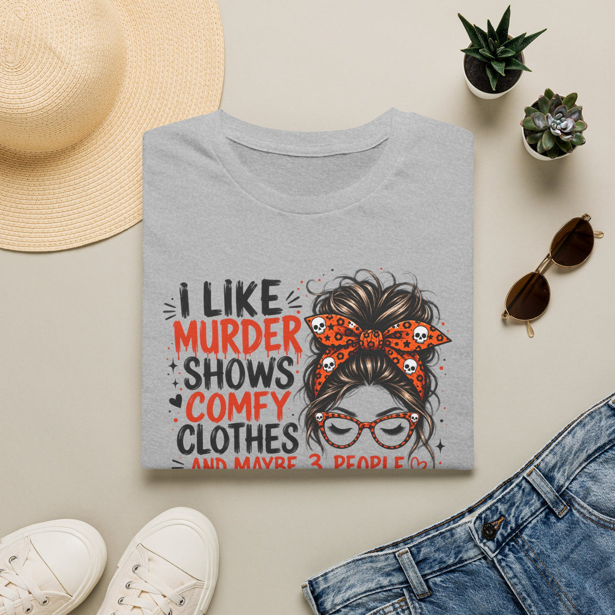 I Like Murder Shows & Comfy Clothes Graphic Tee – True Crime Shirt