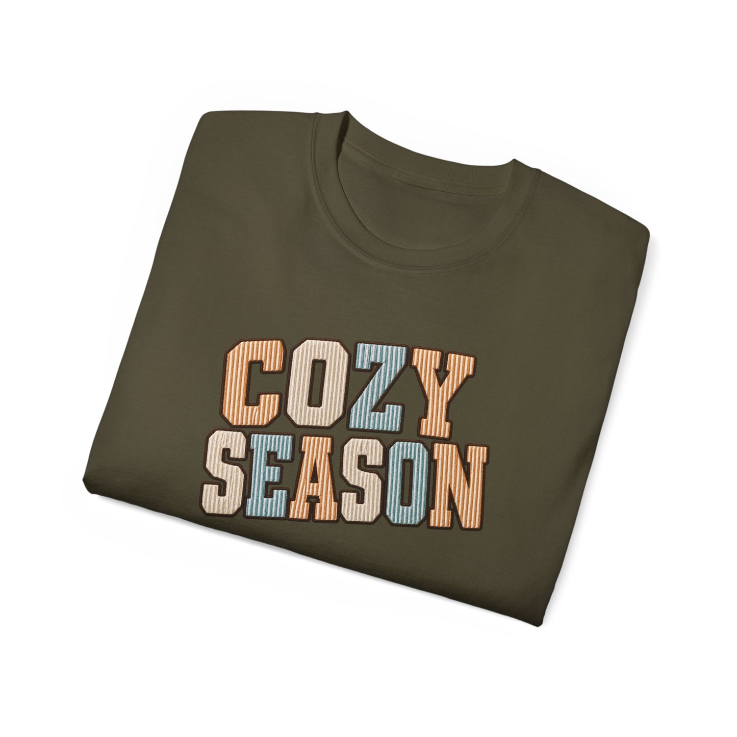 Cozy Season Tee — Retro Block Letter Fall Graphic T-Shirt