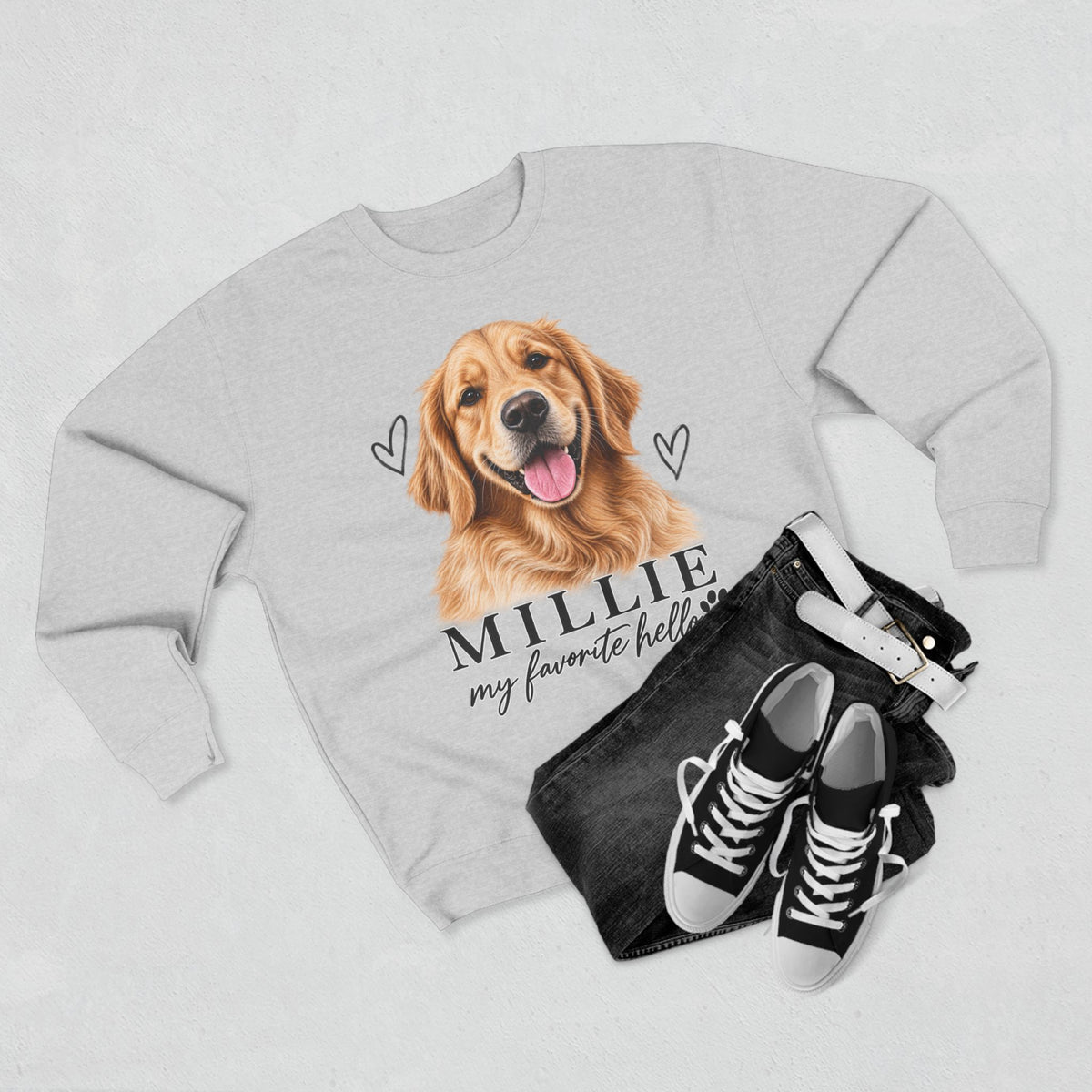 Personalized Pet Portrait Sweatshirt | Custom Pet Photo & Name Crewneck | Dog Mom Gift