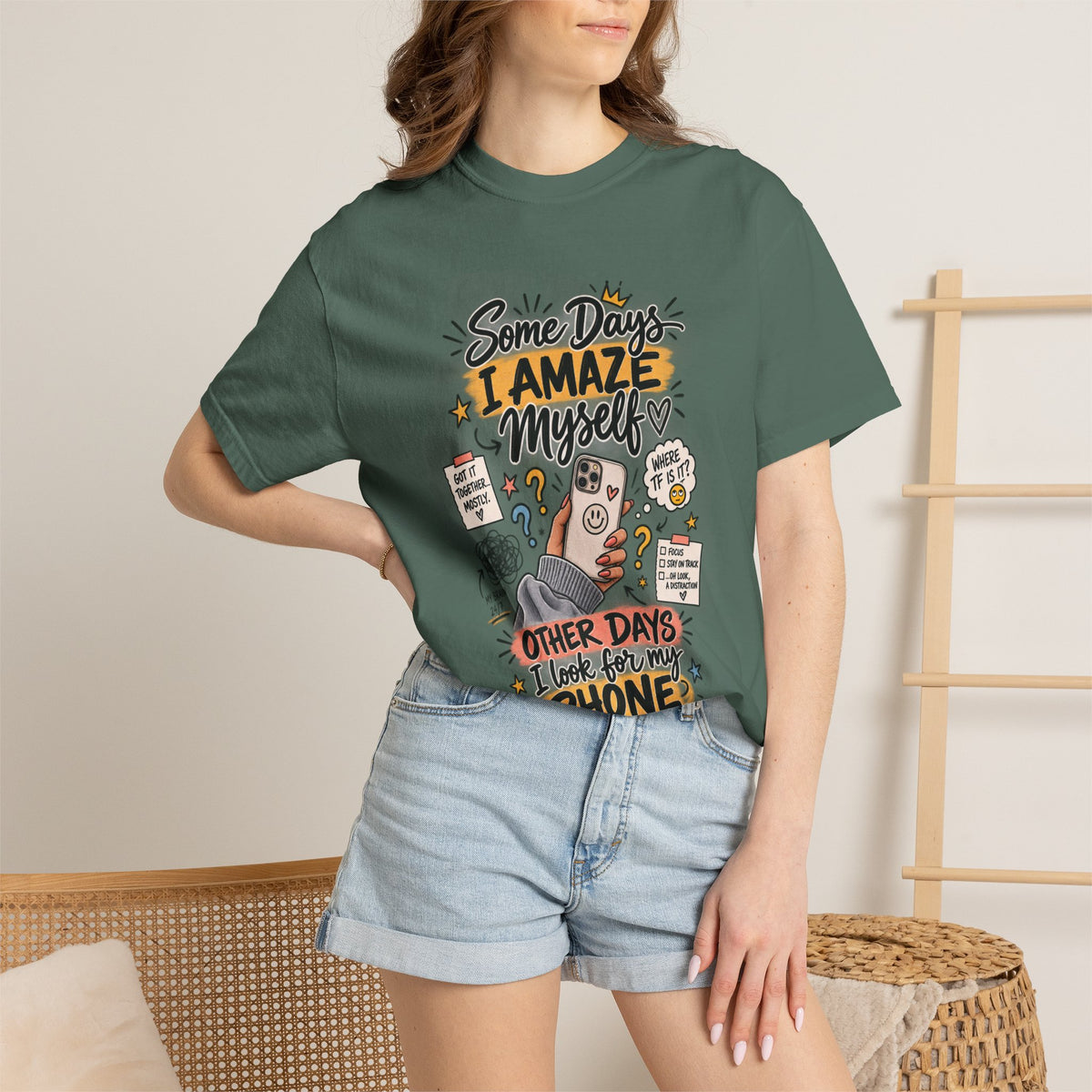 Some Days I Amaze Myself Funny Graphic Tee – Relatable Phone Shirt