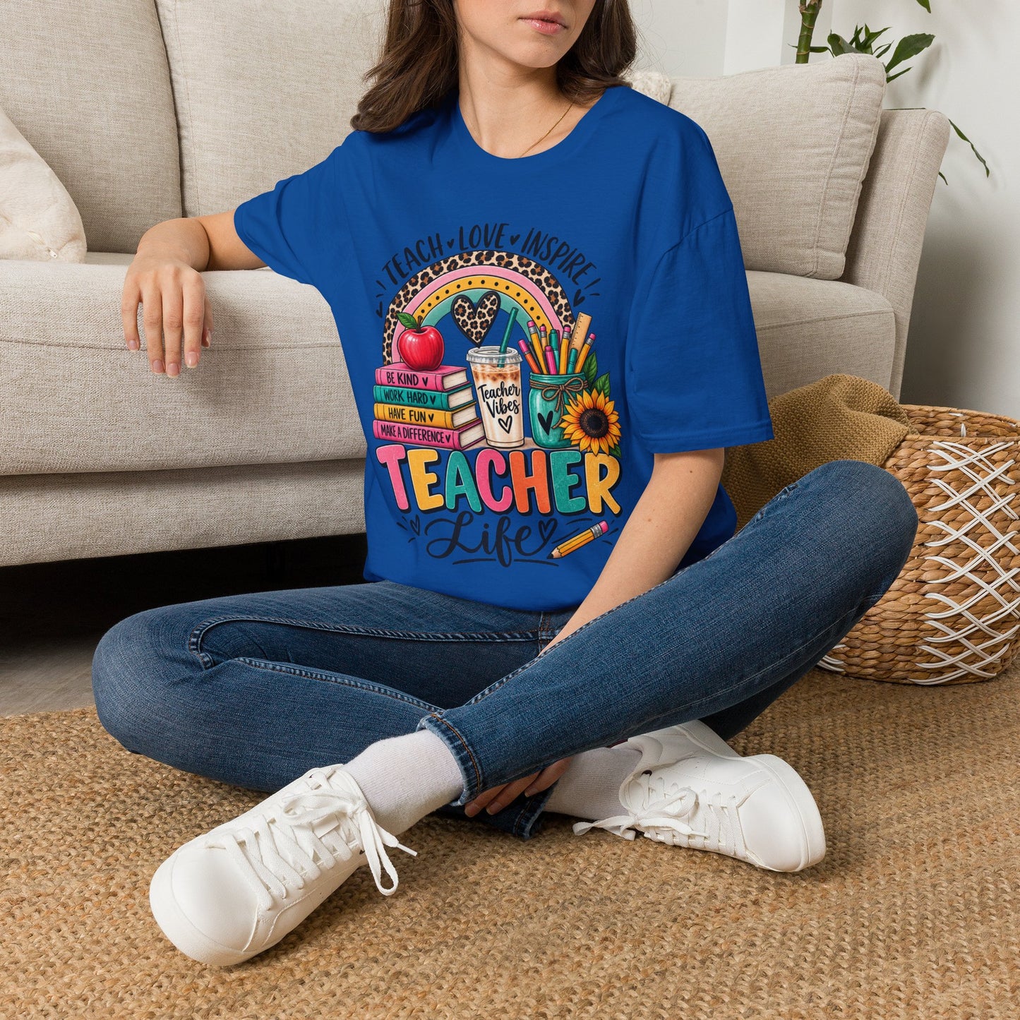 Teacher Life T-Shirt — Teach • Love • Inspire Rainbow Classroom Design
