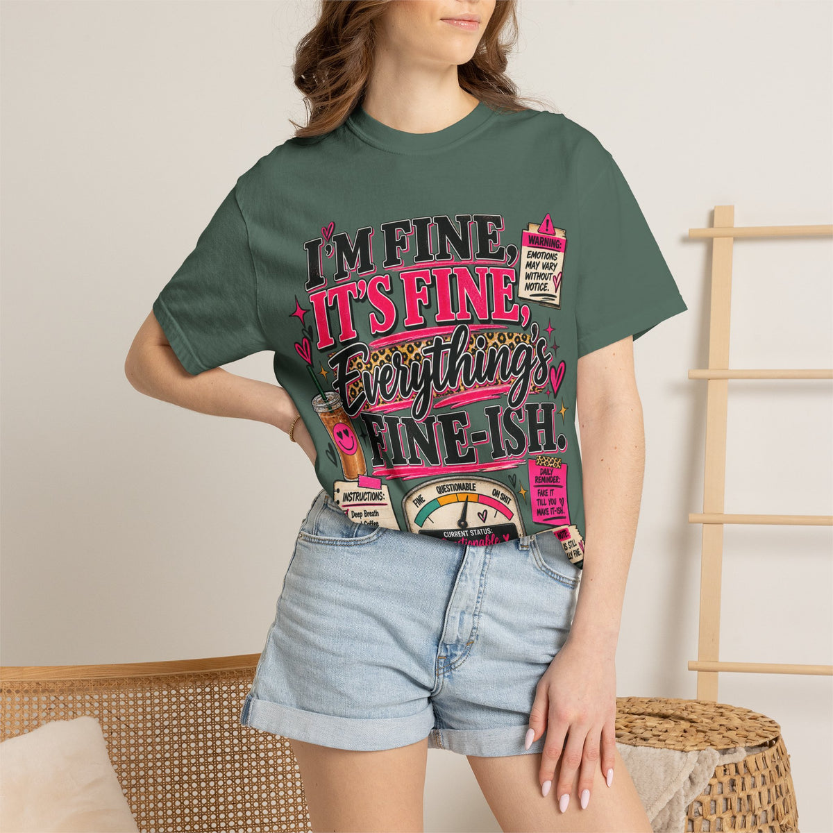 I’m Fine It’s Fine Everything’s Fine-ish Graphic Tee – Funny Women’s Shirt