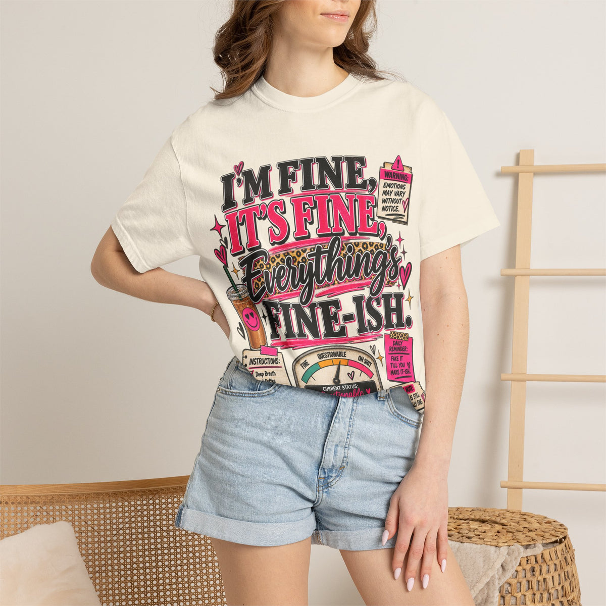 I’m Fine It’s Fine Everything’s Fine-ish Graphic Tee – Funny Women’s Shirt