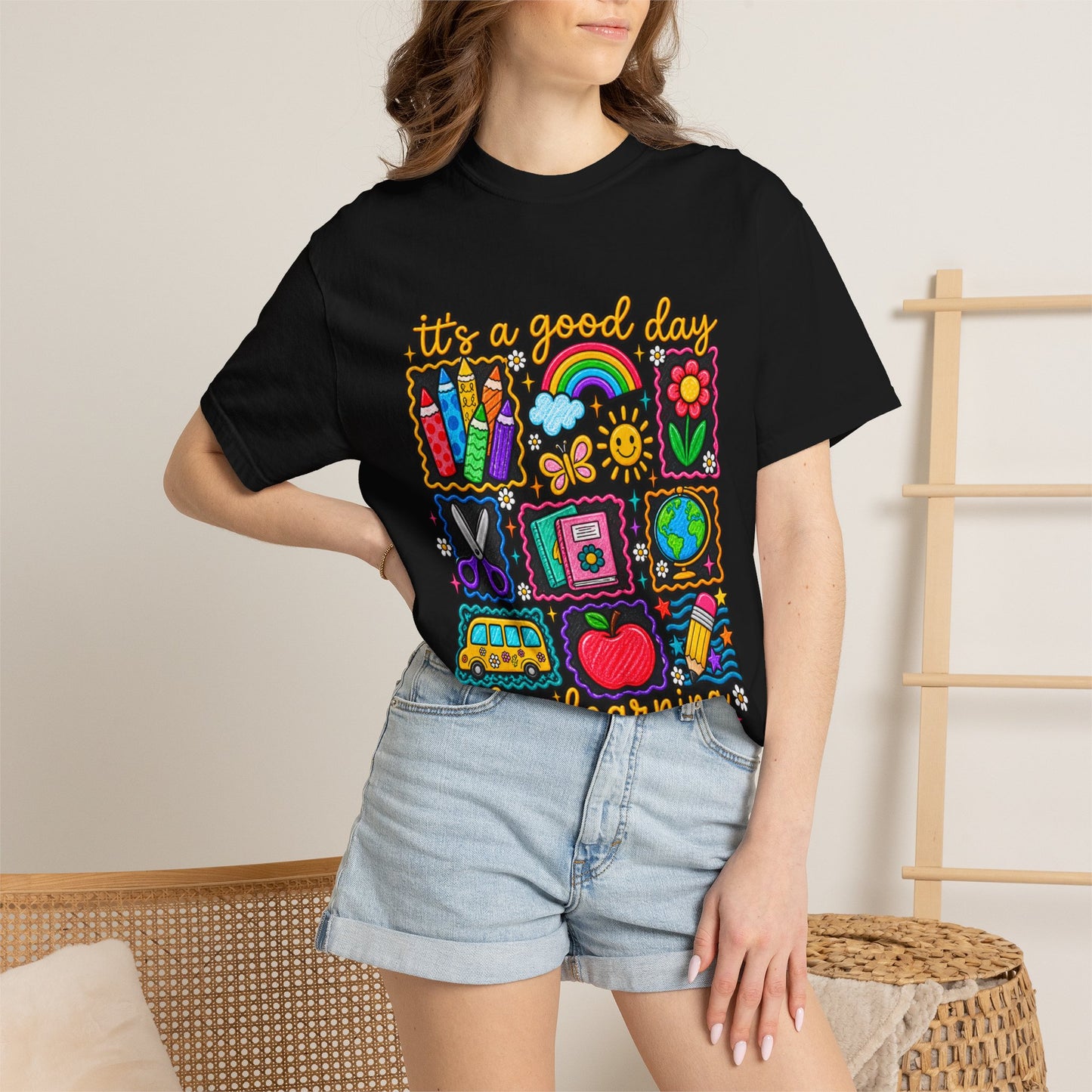 It's a Good Day for Learning T-Shirt — Cute School Icons Teacher & Student Tee