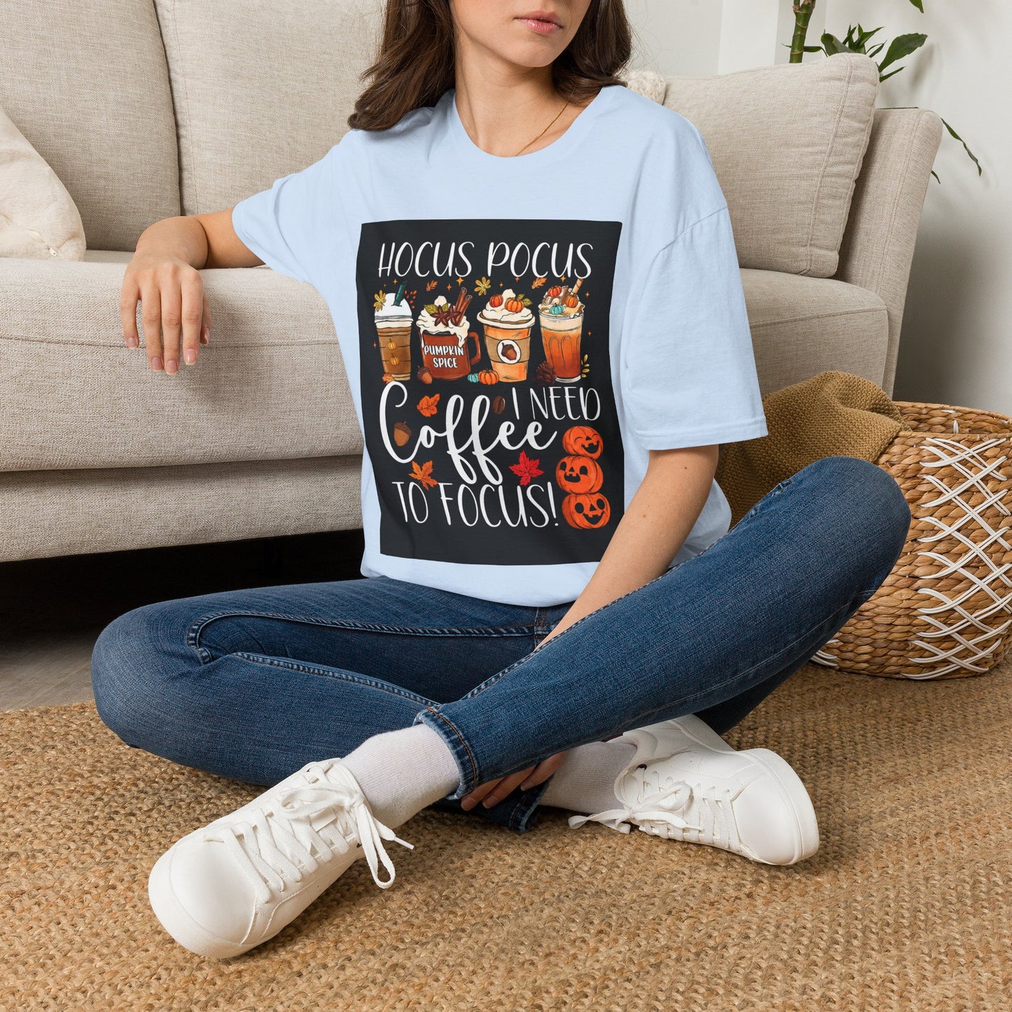 Hocus Pocus I Need Coffee T-Shirt — Pumpkin Spice Halloween Coffee Graphic Tee