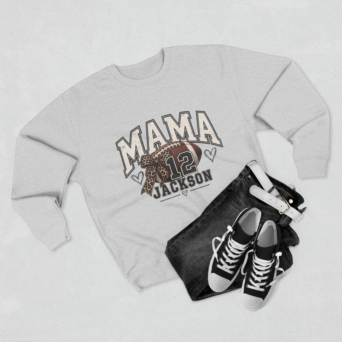 Personalized Football Mama Sweatshirt | Custom Player Name & Number Game Day Crewneck