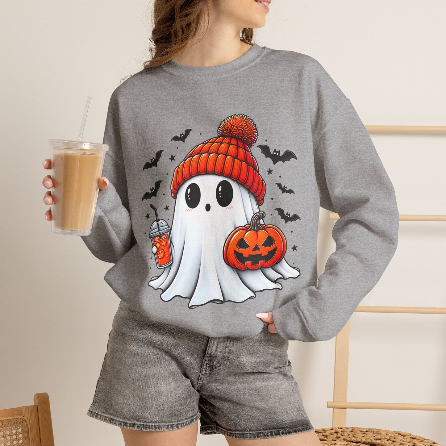 Cute Spooky Ghost Sweatshirt | Cozy Halloween Crewneck