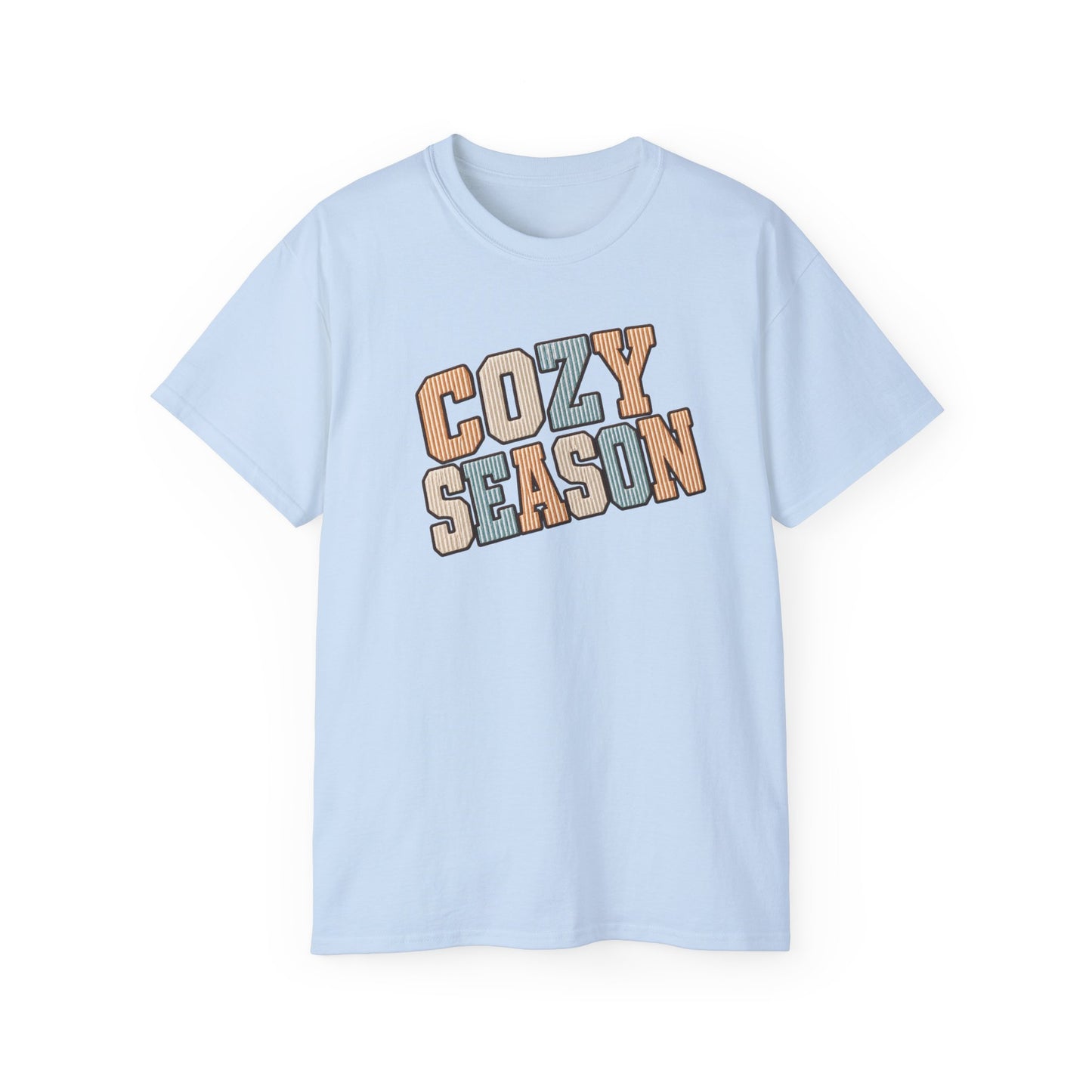 Cozy Season Tee — Retro Block Letter Fall Graphic T-Shirt