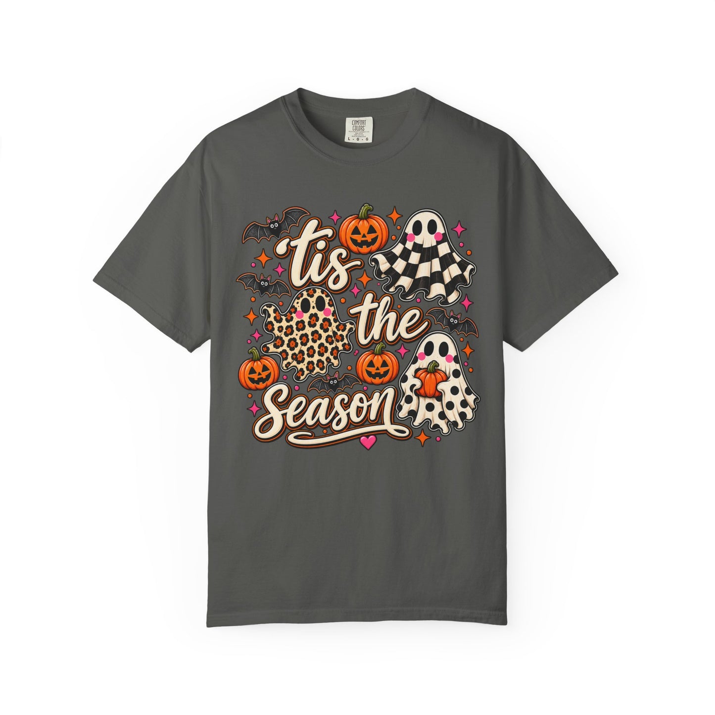 ’Tis the Season Ghost Graphic Tee – Cute Halloween Shirt