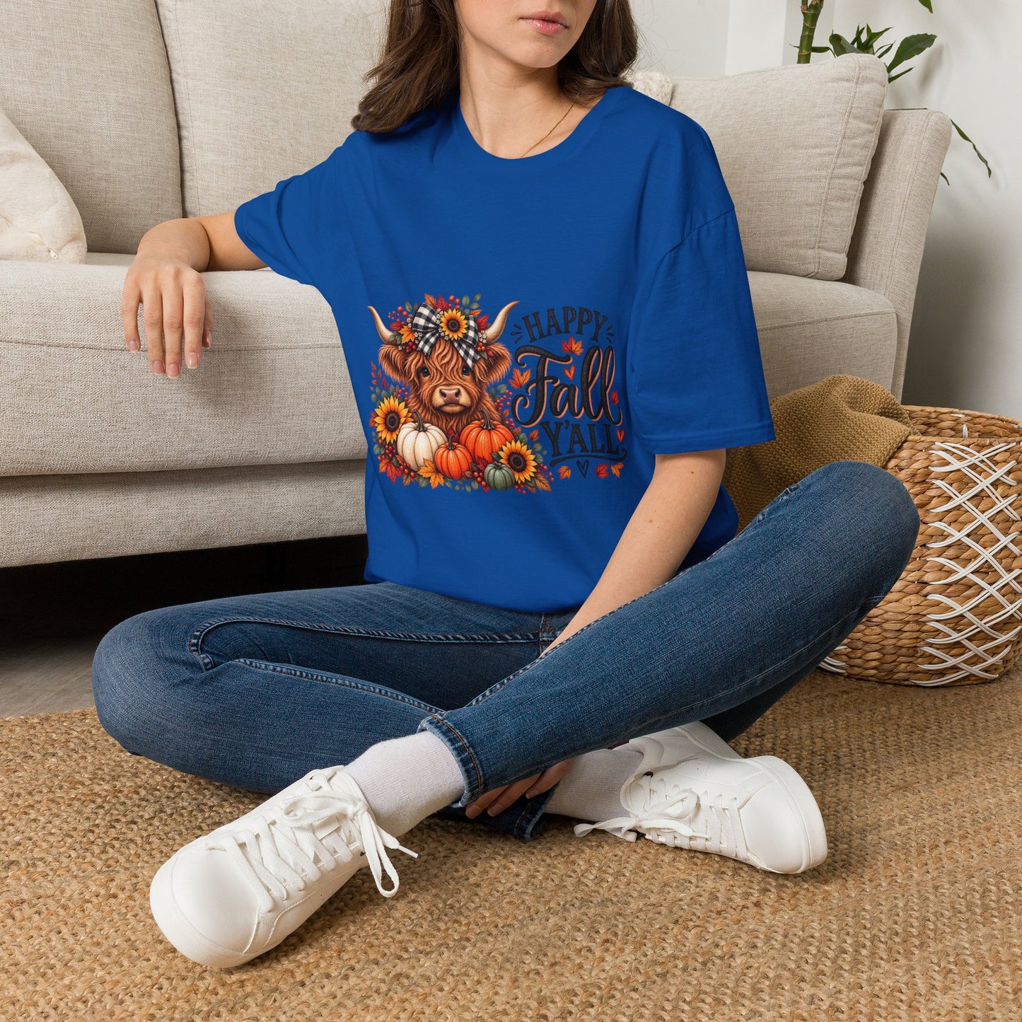 Happy Fall Y'all Highland Cow Shirt | Cute Fall Graphic Tee