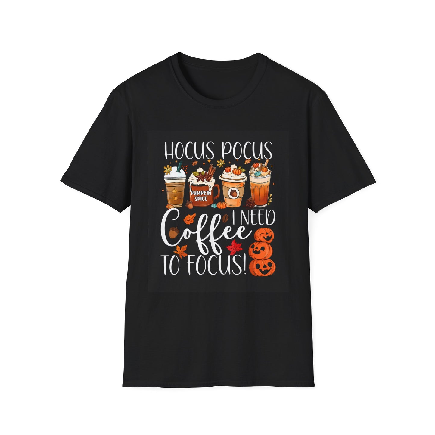 Hocus Pocus I Need Coffee T-Shirt — Pumpkin Spice Halloween Coffee Graphic Tee