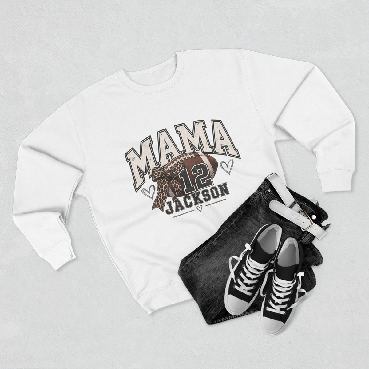 Personalized Football Mama Sweatshirt | Custom Player Name & Number Game Day Crewneck