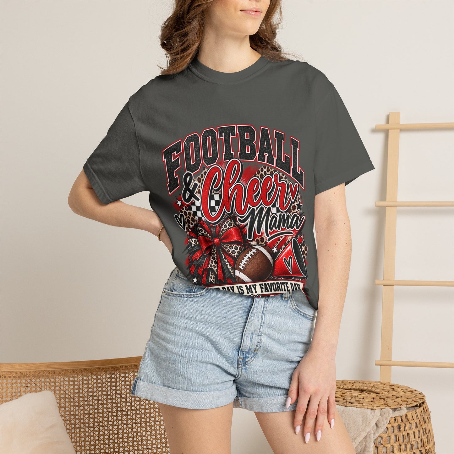 Football & Cheer Mama Game Day Graphic Tee