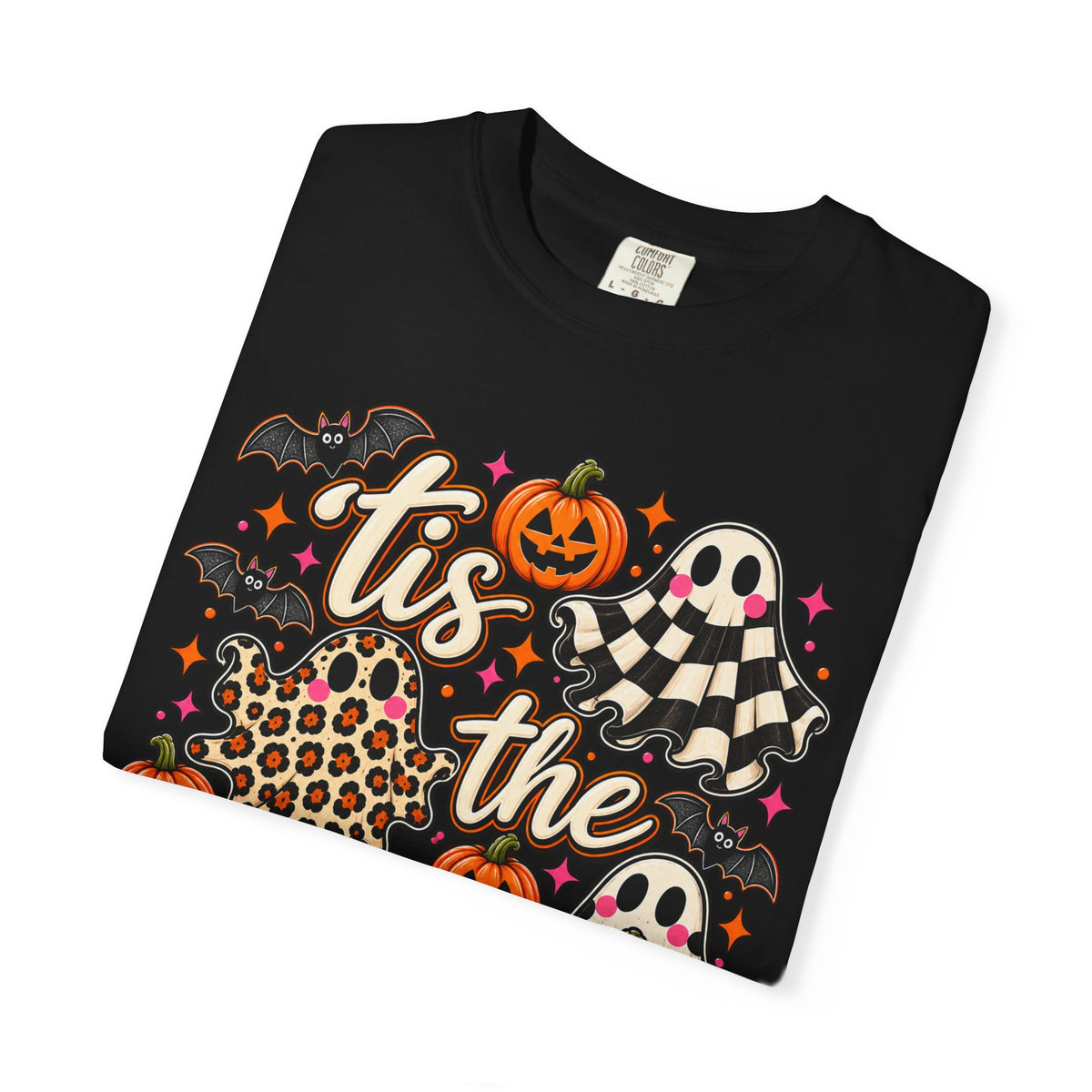 ’Tis the Season Ghost Graphic Tee – Cute Halloween Shirt
