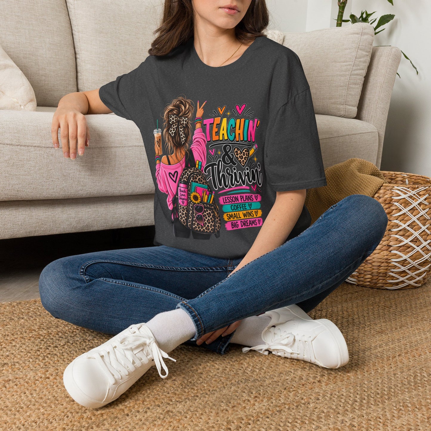 Teachin' & Thrivin' Teacher T-Shirt — Colorful Back-to-School Graphic Tee