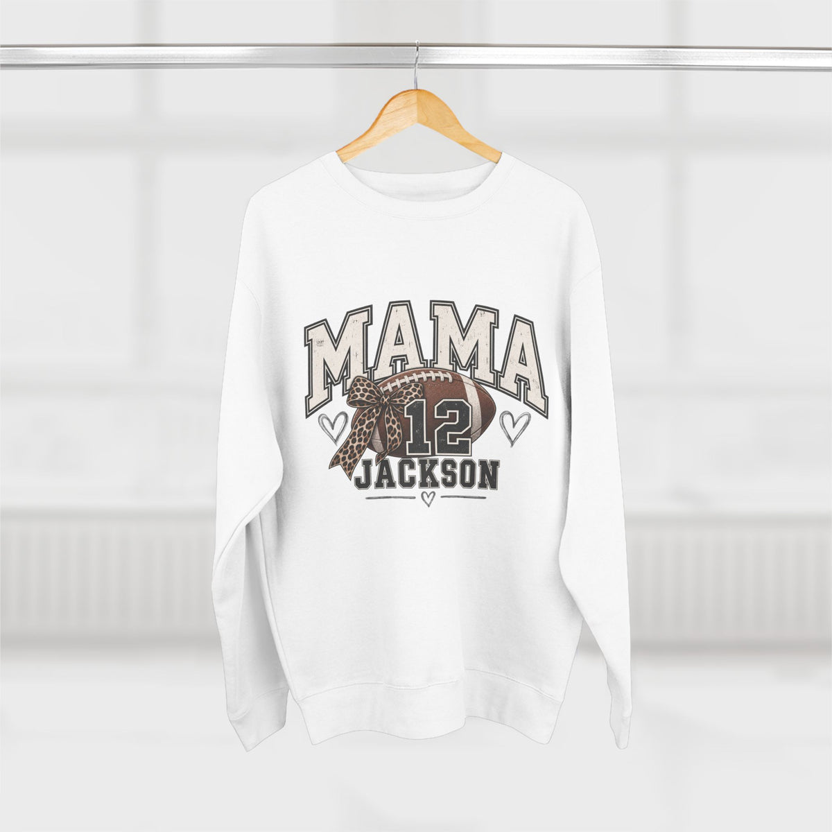 Personalized Football Mama Sweatshirt | Custom Player Name & Number Game Day Crewneck