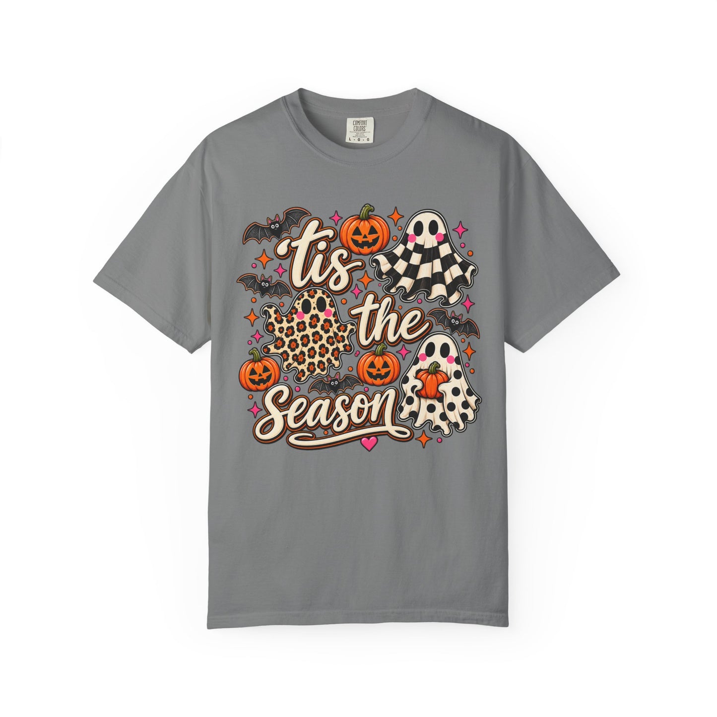 ’Tis the Season Ghost Graphic Tee – Cute Halloween Shirt