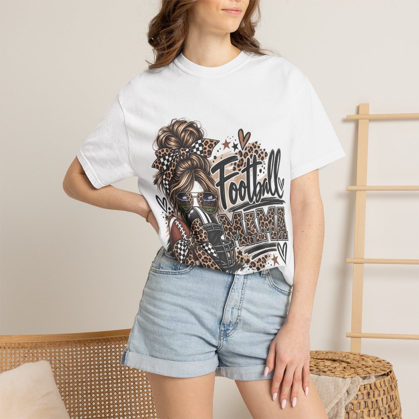 Football Mama Leopard Game Day Graphic Tee