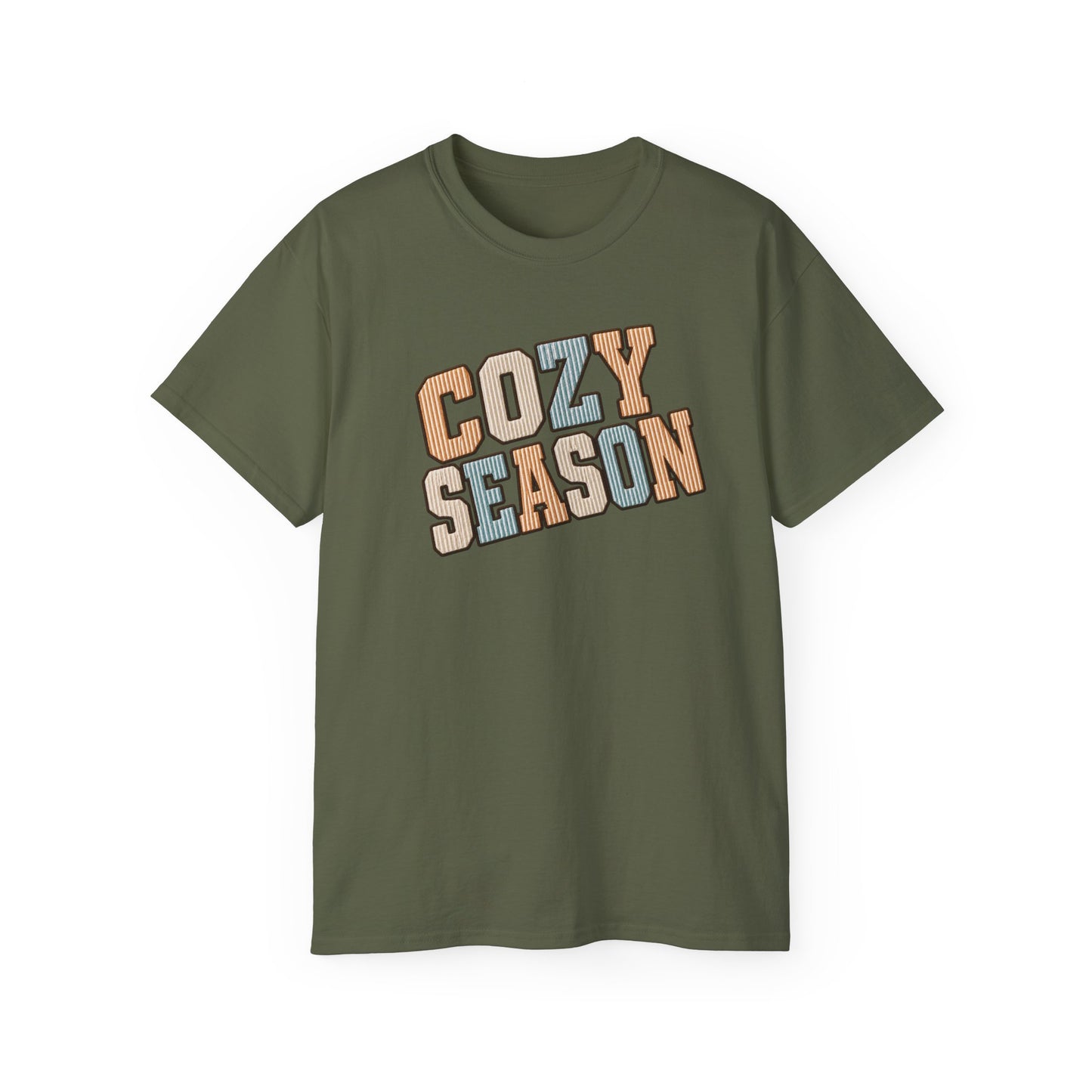 Cozy Season Tee — Retro Block Letter Fall Graphic T-Shirt