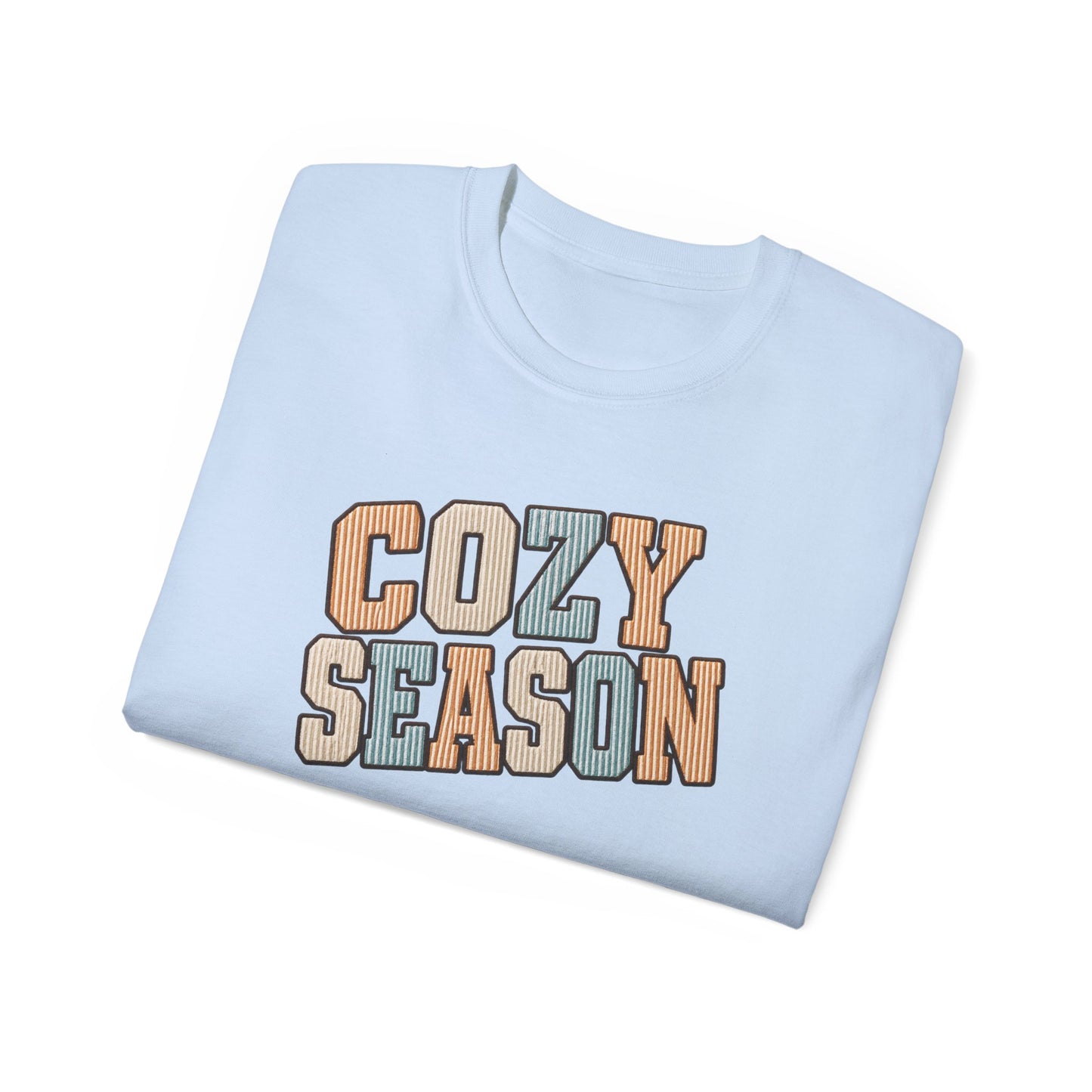Cozy Season Tee — Retro Block Letter Fall Graphic T-Shirt
