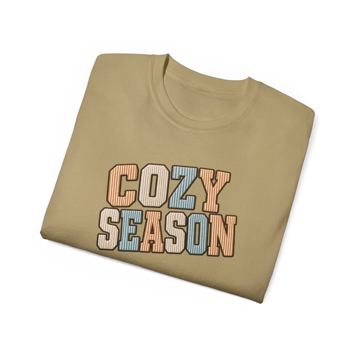 Cozy Season Tee — Retro Block Letter Fall Graphic T-Shirt