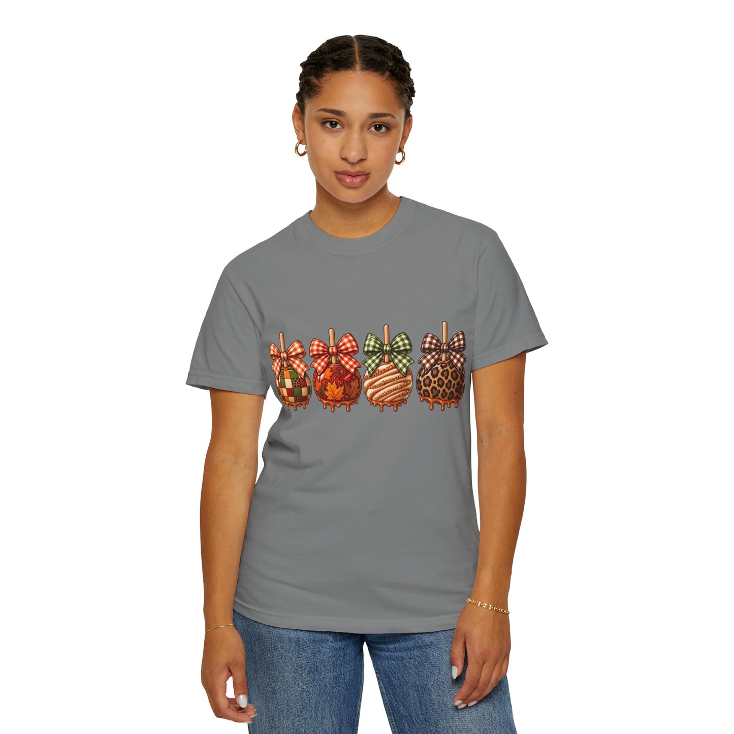 Fall Caramel Apple Graphic Tee – Cute Autumn Bow Shirt
