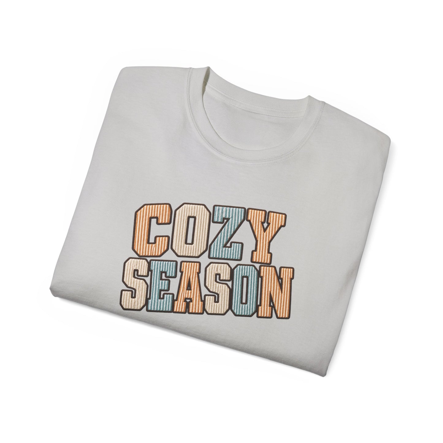 Cozy Season Tee — Retro Block Letter Fall Graphic T-Shirt