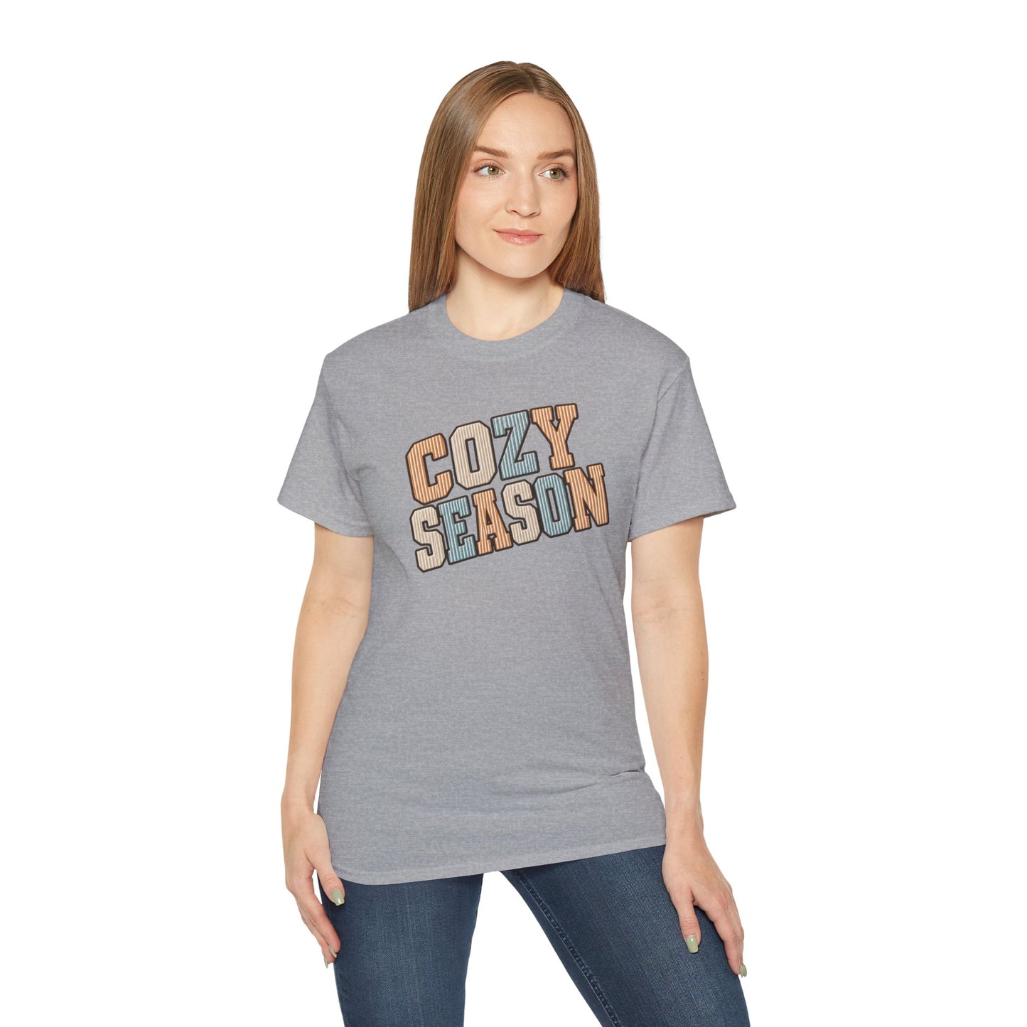 Cozy Season Tee — Retro Block Letter Fall Graphic T-Shirt