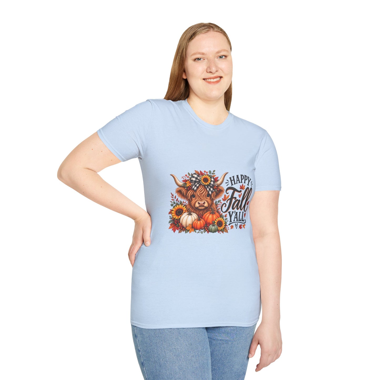 Happy Fall Y'all Highland Cow Shirt | Cute Fall Graphic Tee