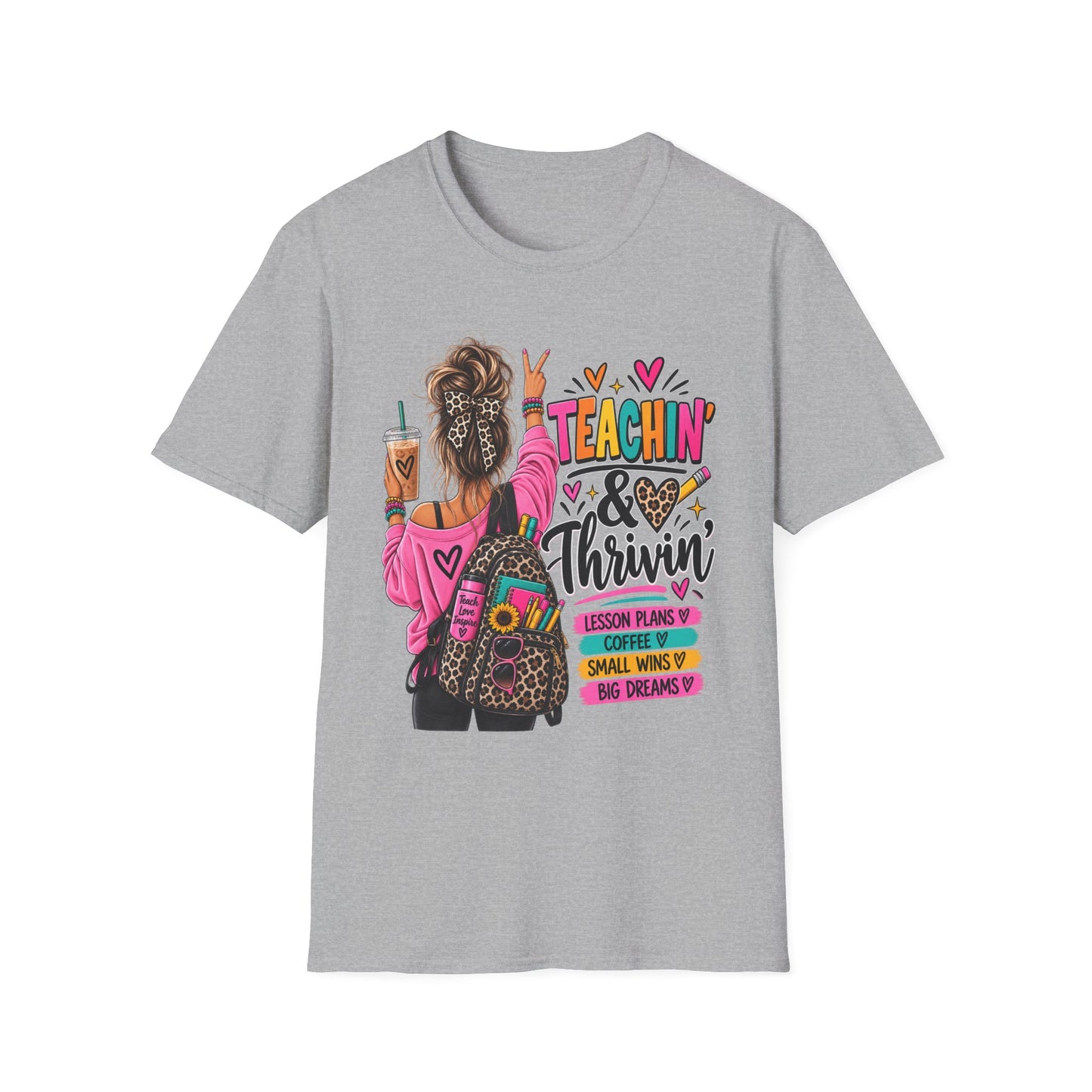Teachin' & Thrivin' Teacher T-Shirt — Colorful Back-to-School Graphic Tee