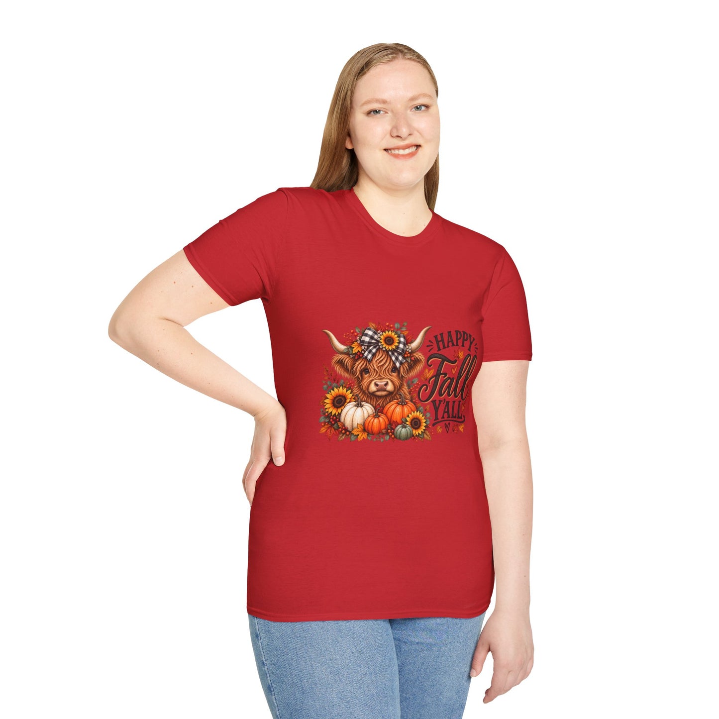 Happy Fall Y'all Highland Cow Shirt | Cute Fall Graphic Tee