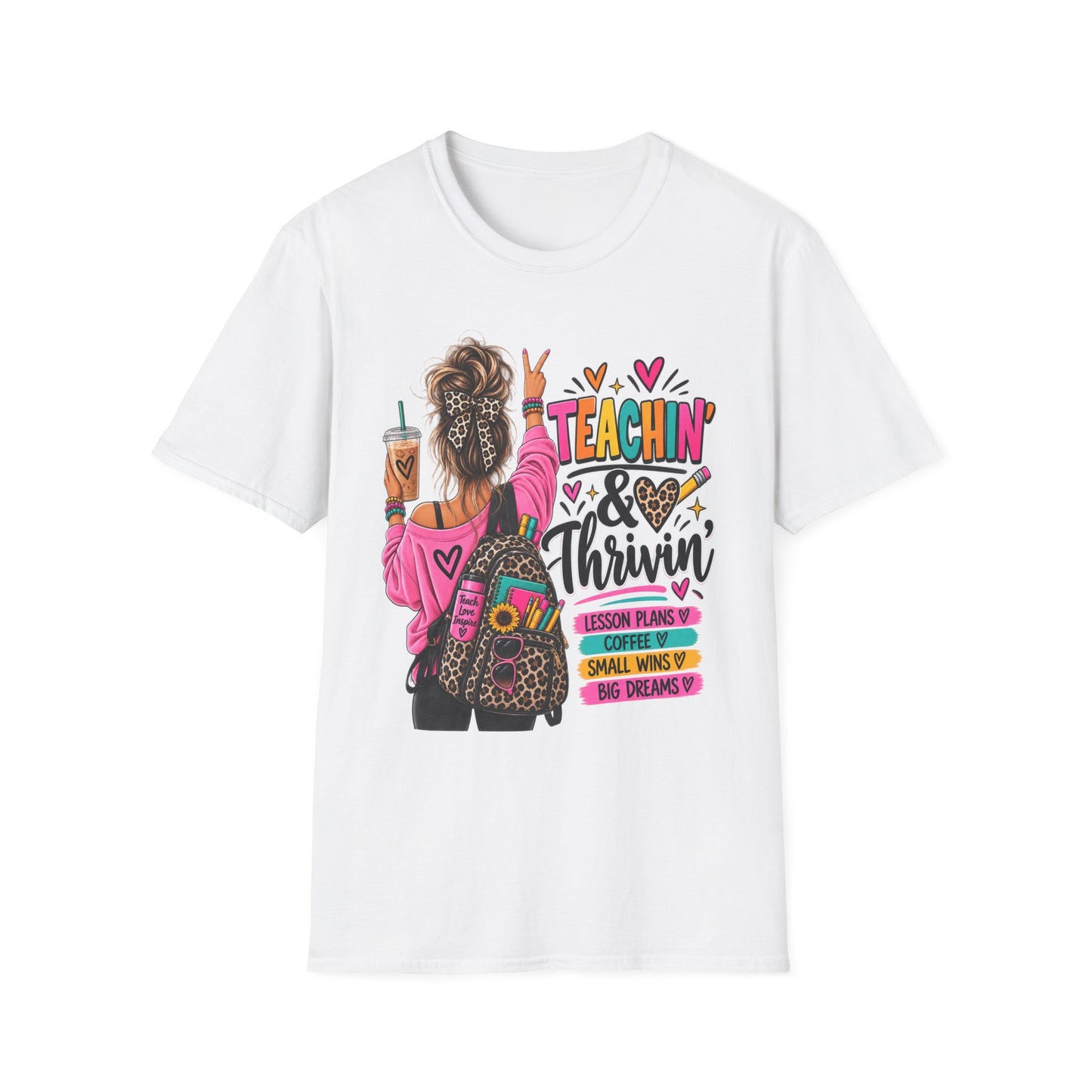 Teachin' & Thrivin' Teacher T-Shirt — Colorful Back-to-School Graphic Tee
