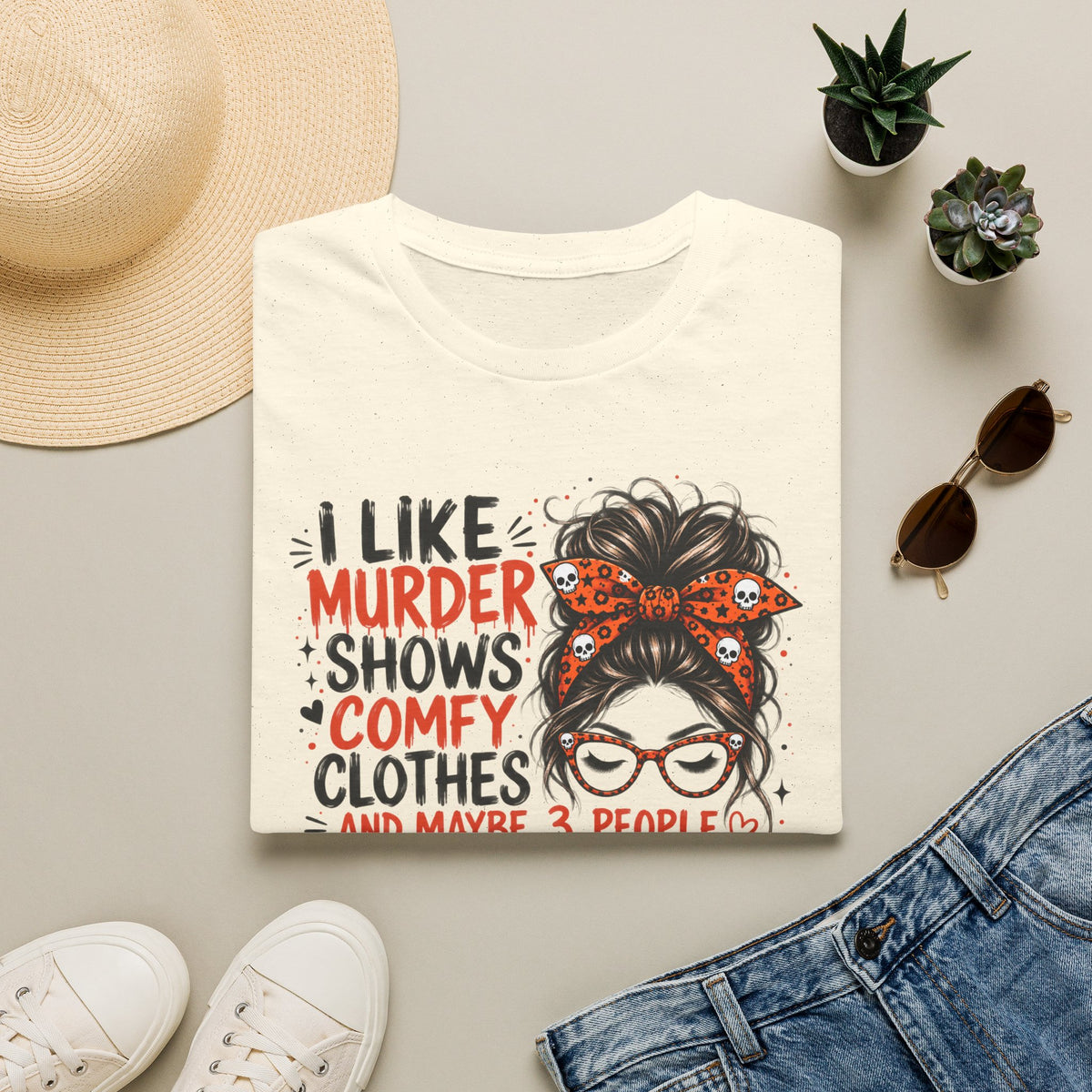 I Like Murder Shows & Comfy Clothes Graphic Tee – True Crime Shirt