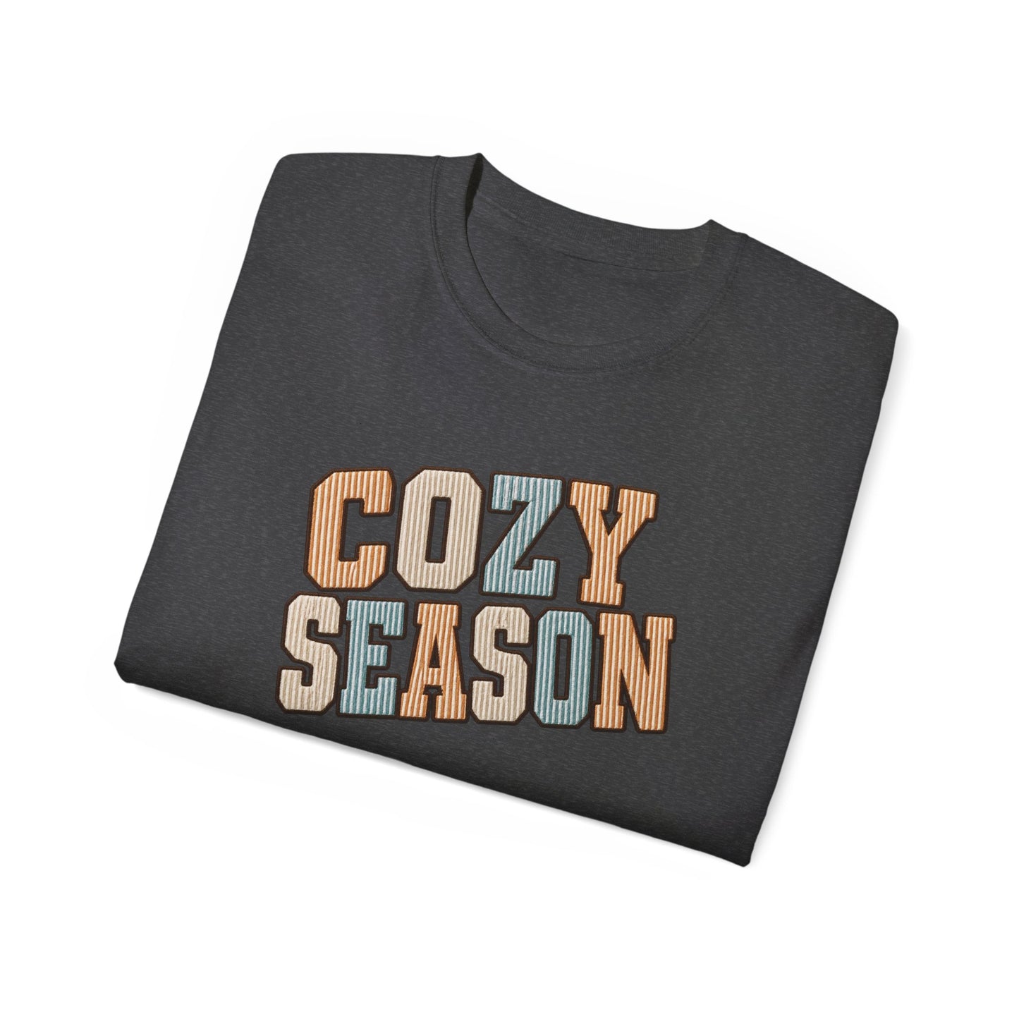 Cozy Season Tee — Retro Block Letter Fall Graphic T-Shirt